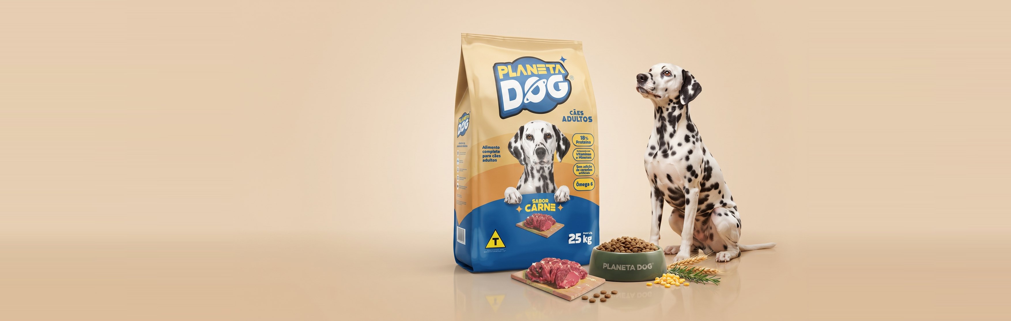 Planeta Dog Cães Adultos 25 kg com Dálmata
