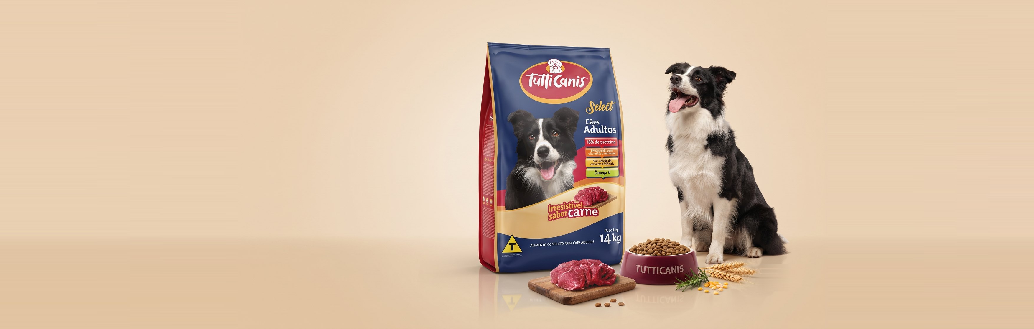 TuttiCanis Select Cães Adultos 14 kg com Border Collie