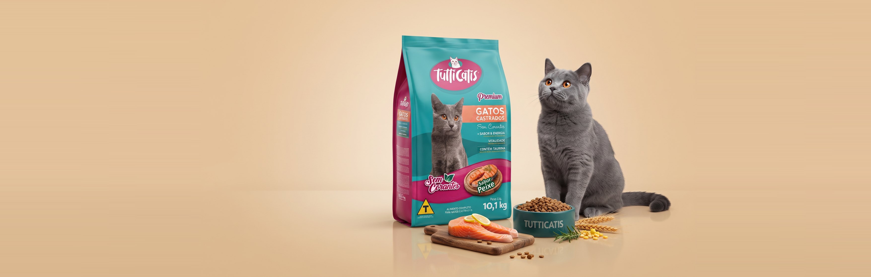 TuttiCatis Gatos Castrados sabor Peixe 10,1 kg
