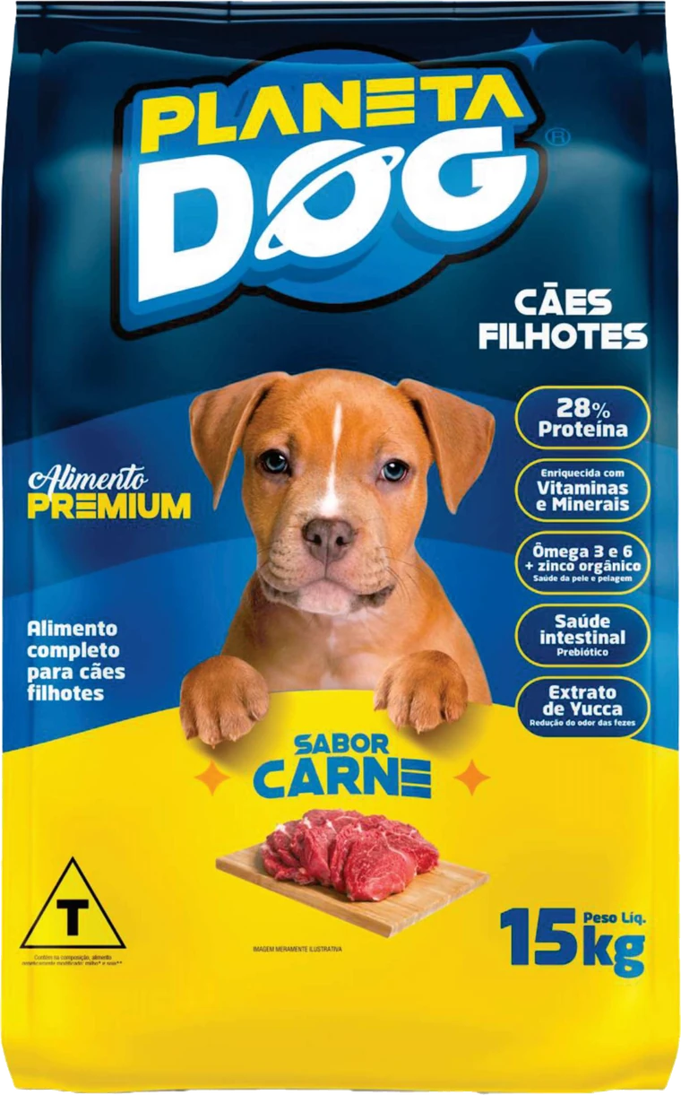 Planeta Dog · Premium Cães Filhotes — Sabor Carne