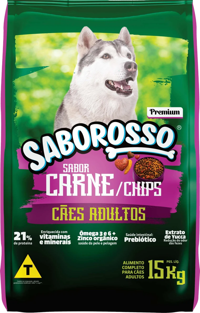 Saborosso · Premium Cães Adultos — Carne/Chips