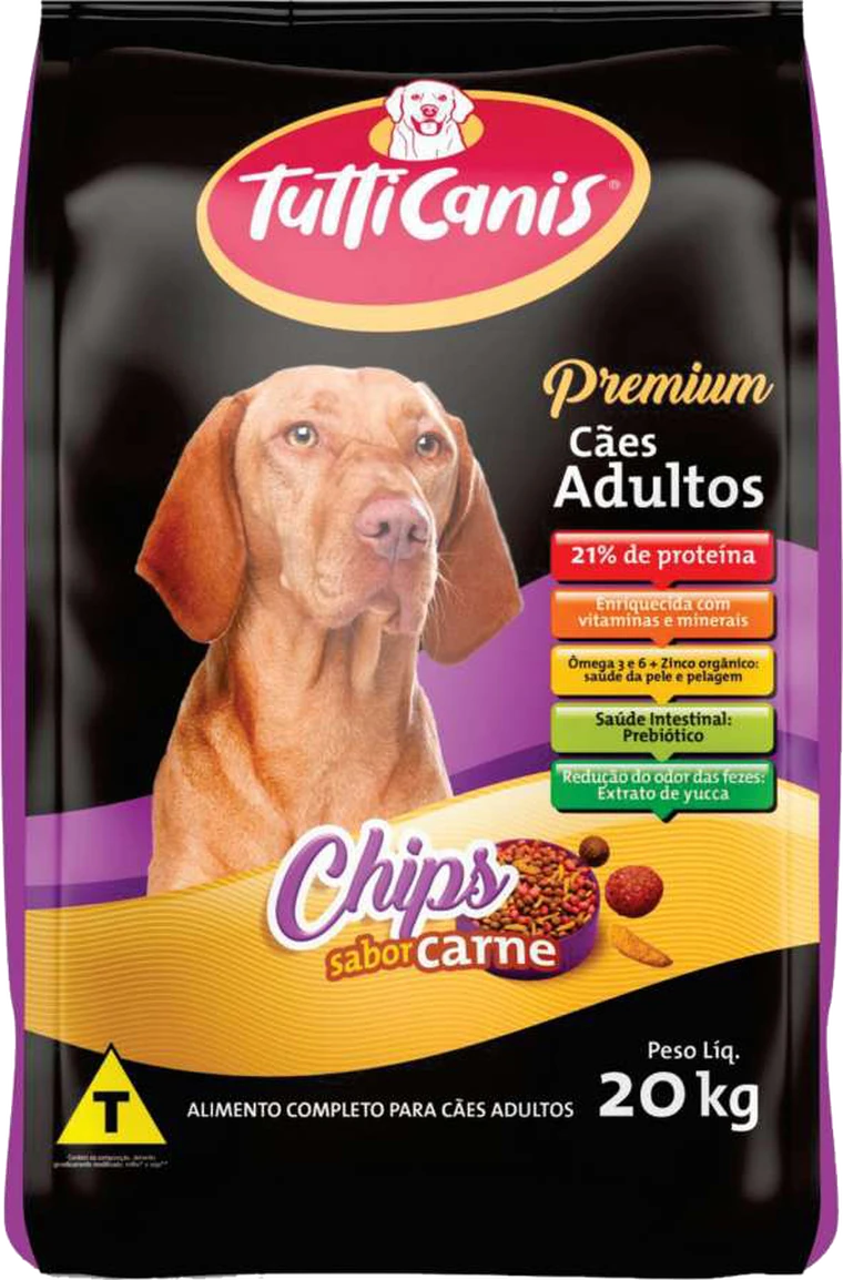 TuttiCanis · Premium Cães Adultos — Chips sabor Carne